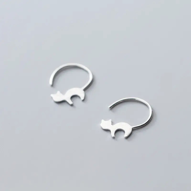 Kitten Hoops Sterling Silver