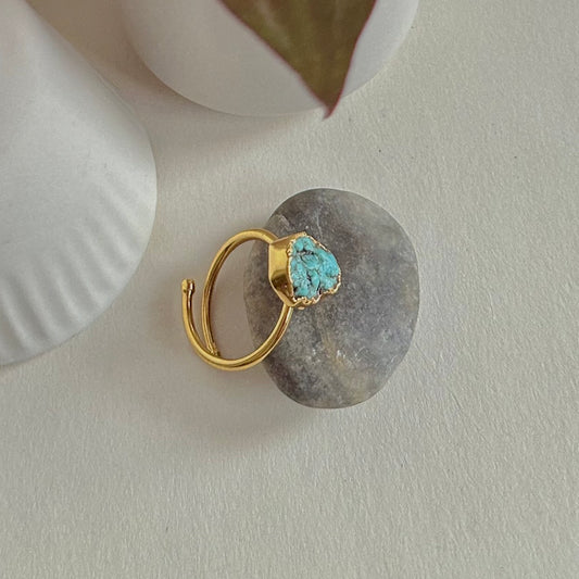 Prakriti Adjustable Turquoise Ring