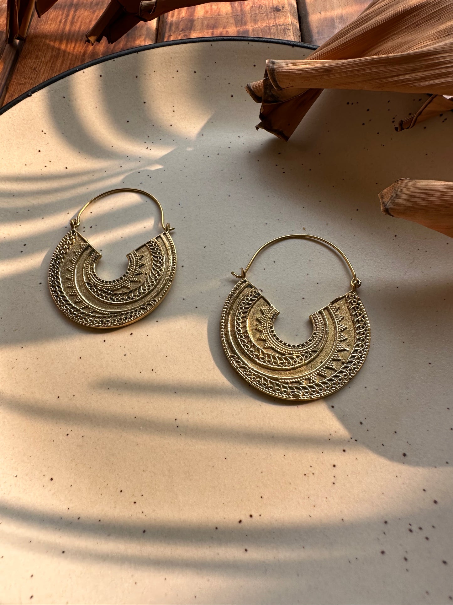 Boho golden hoops